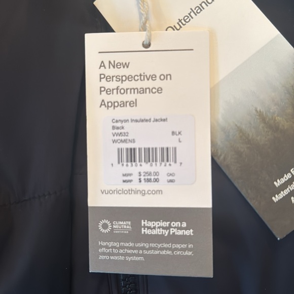 Vuori Canyon Insulated Jacket NEW - Picture 3 of 3